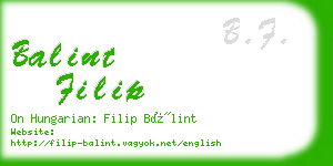 balint filip business card